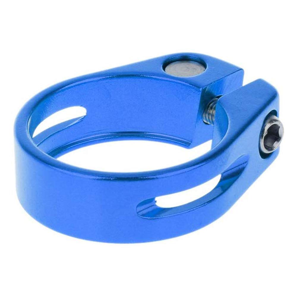 VOANZO 2 PCS MTB Bicycle Seat Tube Clamp 31.8 Aluminium Alloy Mountain Road Bike Seatpost Seat Post Clamp Tube Clip (Blue)