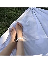 Salircon Puka Shell Anklets Hawaii Charm White Smooth Natural Seashell Anklet Bracelet for Men Women Girls 8 in (1 PCS)