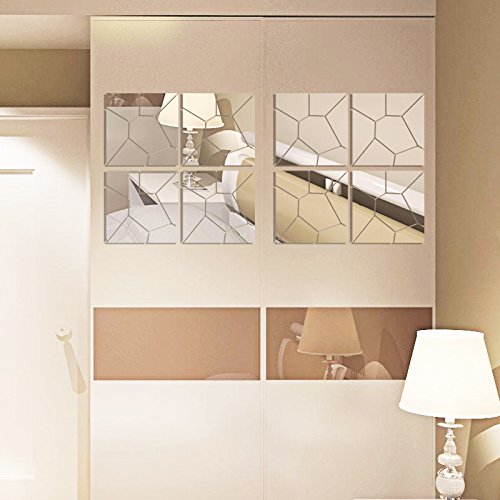 OHREX 3D Acrylic Modern Mirror Decal Art Mural Wall Sticker For Home Living Room Decoration