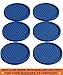 Large Drink Coasters - Absorbs Moisture and Prevents Table Damage, Modern Blue Rubber Coaster with Non-Slip Bottom for Drinking Glasses, 6 Pack