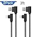 90 Degree Type C Cable, 2-Pack (3ft) USB C to USB A Fast Charger Nylon Braided Sync Cord for Samsung Galaxy S9 S8 Note 8, LG V20 G5, Google Pixel, Moto Z, MacBook (Black Gray, 3ft)