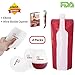 KESWON - Unbreakable Shatterproof Flexible Silicone Wine Glasses + Foldable Plastic Bottle Bags - Drinkware Set for Camping, BBQ Party Cups, Poolside Set of 4 WHITE cups 2 carriers and 1 bottle opener