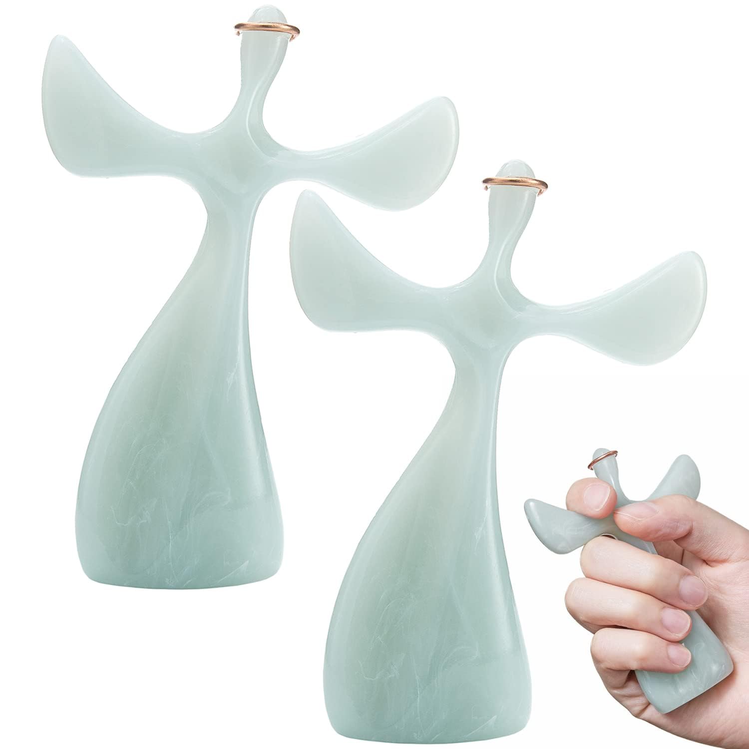 Omoojee Dual Prayer Cross Set, Twin Pack for Personal & Gift Use, Handheld Marble Resin Crosses, Faith Christian Gift (2 Complete Boxed Sets)
