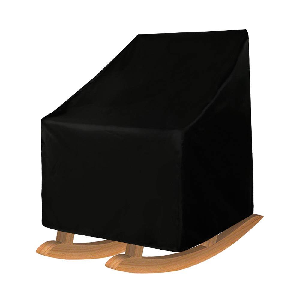 Garden Chair Covers Patio Rocking Chair Cover Waterproof Oxford Fabric Heavy Duty Reclining Furniture Protective Cover for Outdoor 99 x 83 x 70cm (Black)