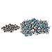 RDEXP Blue Imitation turquosizeTurquoise Rapid Rivet Studs for Leather Belt Bracelet Bag Shoes Craft DIY Decorative Pack of 100 (10MM Dia)