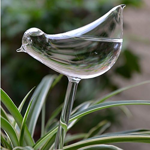 YAKU Automatic Potted Waterer Self Plant Watering Bird Glass Drip Auto Feeder Smart House indoor Desk Plants Food Water Container Can Irrigation Irrigator Controller Drippers Adapter kids (3PCS Bird)