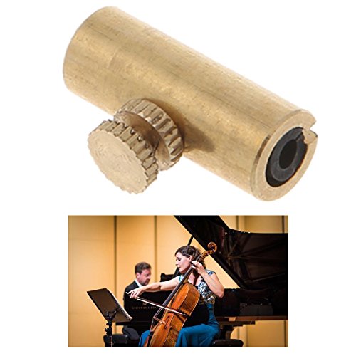 ALLCACA Cello Wolf Tone Eliminator Brass Cello Wolf Tone Mute Adjustable Instrument Wolf Tone Suppressor, Gold - Thumbnail 2