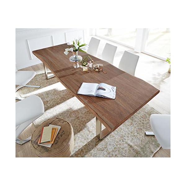 DELIFE Tischplatte Edge Akazie Braun 260x100cm XL Live-Edge – Bild 3