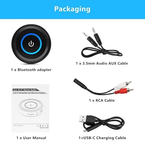 Apple Airpods Bluetooth Transmitter Receiver For TV, 2-in-1 Fiji