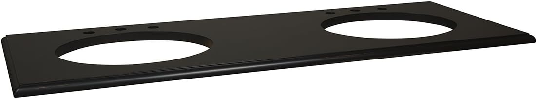 Ronbow Essentials 61" X 22" Wood Top W/Double Undermount Sink Cutouts - 8" Widespreads - Antique Black 512261-8D-B01