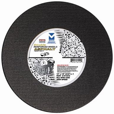 Mercer Abrasives 611040 High Speed Cut Off Wheels For Portable Gas Saws, Double Reinforced 14-Inch by 1/8-Inch x 20mm, 10-Pack