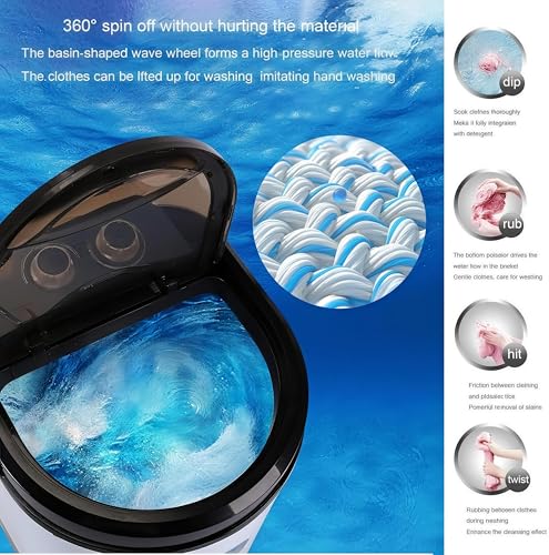 ZERIFAM Portable Washing Machine,Large Capacity Foldable Washing Machine with Washer Removable drying bucket,3 Modes Timing Cleaning, Cleans for Apartment, Dorm, RV, Travel & Hotel Use