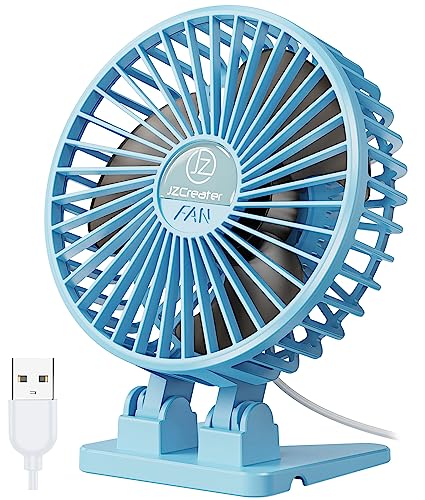 JZCreater USB Desk Fan 3 Speed Rotation Sky Blue