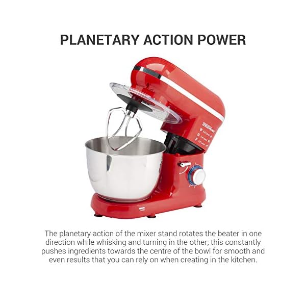 Sensio-Home-2-in-1-Food-Processor-Blender-Stand-Mixer-Machine-1300W-Electric-Motor-Dough-Hook-Whisk-Beater-Splash-Guard-6-Speed-45-Litre-Stainless-Steel-Mixing-Bowl-15L-Glass-Jug-Red Sensio Home 2-in-1 Food Processor Blender & Stand Mixer Machine - 1300W Electric Motor - Dough Hook, Whisk, Beater…