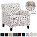 Velvet Plush Stretch Arm Chair Slipcover. Velvet Chair Furniture Protector, Soft Anti-Slip, High Stretch (Chair, Dark Grey – Snowflake)