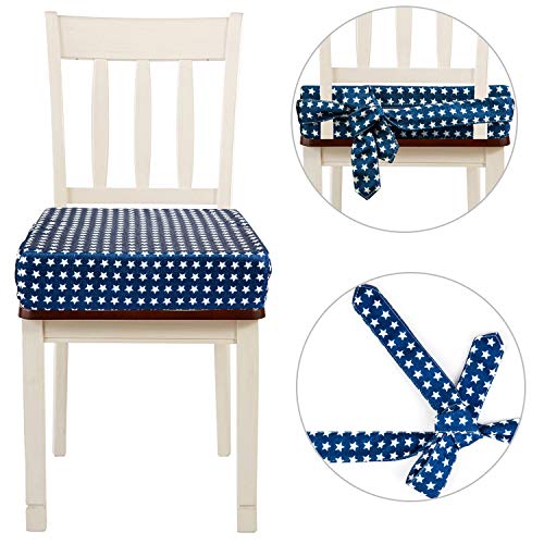 Booster Seat Dining, Portable Washable High Chair Dining Cushion with Double Straps for Toddler Kids Baby Travel, Perfect for Feeding & Playtime