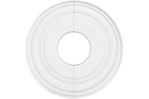 12 Inch PU Ceiling Medallion, Round Ceiling Medallions for Ceiling Fan and Light Fixture Covers