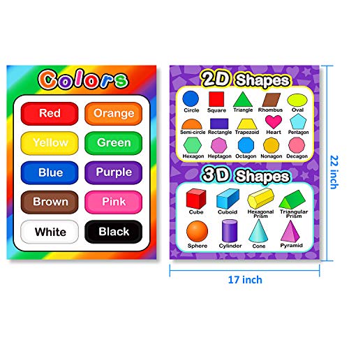 Extra Large Preschool Educational Learning Posters for Kids Toddlers