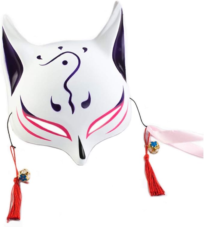 Máscara de raposa japonesa, máscara, Natal, Halloween Kitsune Kabuki