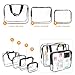 Clear Makeup Bags, Travel Bag/Travel Toiletry Bag Kit 4 Pack Travel Toiletry Cosmetic Bag Portable Waterproof PVC Organizer Case for Men & Women(4 pack, 3 size)