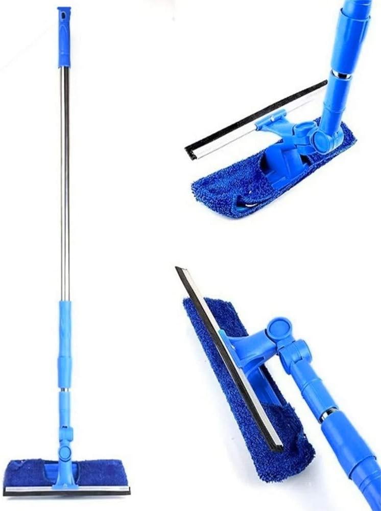 Teleskopik Camsil 120 Cm, Mikrofiber Çekçek, Cam Duvar Silme Aparatı Teleskopik Camsil 120 Cm, Mikrofiber Çekçek, Cam Duvar Silme Aparatı
