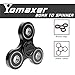 Yomaxer Fidget Spinner,EDC Spinner Toy,Tri-Spinner Fidget Toy Nylon PA Material Hybrid Si3N4 Ceramic Bearing (Black)