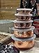 -Godinger 5 Piece Hammered Copper Plated Stackable Storage Bowl Set with Lids- NEW AND IMPROVED