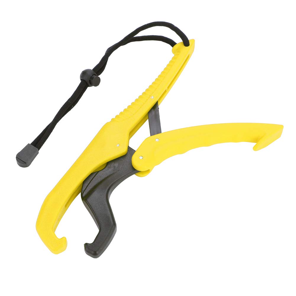 Alomejor Floating Fishing Gripper Gear ABS Fish Lip Grip Pliers Fish Clamp with Adjustable Rope(L-Yellow)