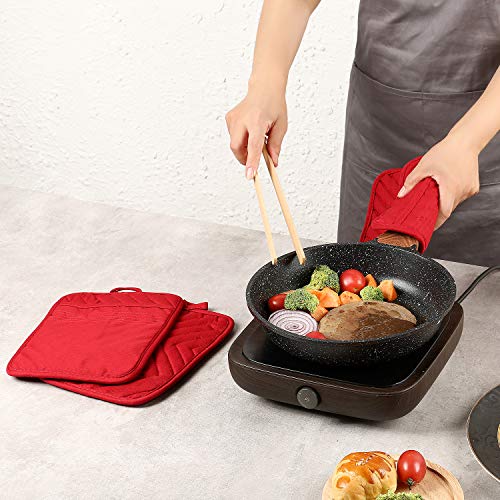 VEIKERY Oven Pot Holder with Pocket 100 Cotton Heat Resistant Coaster