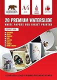 Kodiak Supplies A4 Waterslide Decal Paper INKJET WHITE - 20 Sheets - DIY A4 water slide Transfer WHITE Printable Water Slide Decals A4 20 Sheets (B07HGQPG2C)