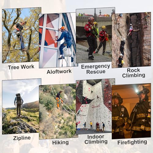 SOB Climbing Harness with Full Body Secure, Removable Waist Belt, Adjustable Safety Belt for Mountaineering, Climbing, Abseiling