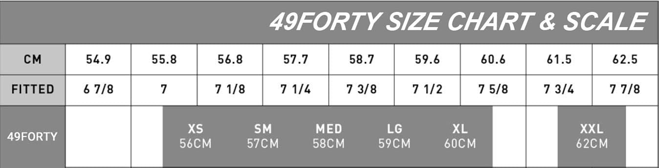 49forty size chart