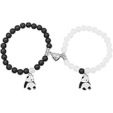 ZMANYIJEW Panda Friendship Bracelets Matching Bracelets for Couples Cute panda Handmade Beaded BFF Bracelets for 2 Valentine's Day Birthday Gifts for Women