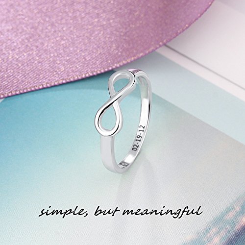 Lam Hub Fong Infinity Knot BFF Friendship Rings Sterling Silver Rings For Women Personalized Sisters Best Friends Rings Engagement Wedding Promise Name Rings