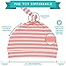 Tot Spot Baby Newborn Baby Hat/Beanie/Cap with Knot for Boys Girls 0-6 Months 100% Pure Organic Cotton GOTS Certified for Autumn Winter Summer ((Pack 3) Redish Orange, Floral, White)