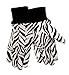 ZoohandsYouth Gardening Gloves, Cotton Jersey, 4 Pair Pack, Zebra & Alligator Print (Med/Large Ages 7-12)