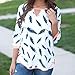 Orangesky Women Top Casual Loose Half Sleeve Plume Tee Shirt Blouse (M, White)