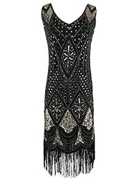 Vestidos de aleta Art Déco de cóctel Gatsby de los años 20 para mujer