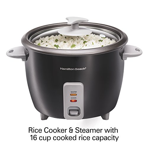 Hamilton Beach Rice Cooker & Food Steamer, 16 Cups Cooked (8 Uncooked