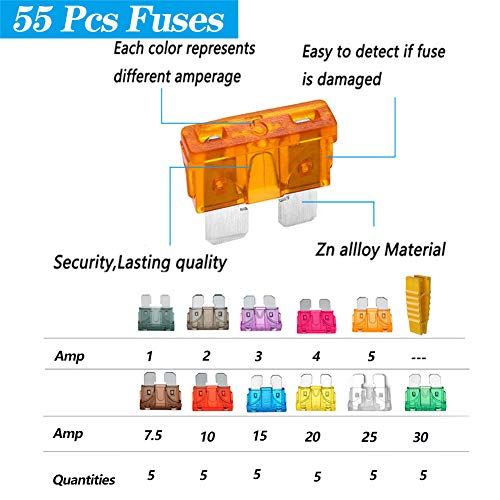 Elefama 12 Gauge in Line Fuse Holder ATC/ATO 6 Pcs Waterproof Inline
