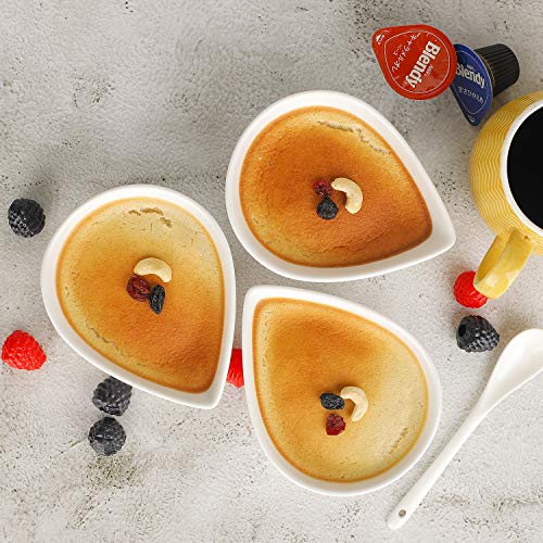 Keponbee Sauce Bowl for Dipping, Cute White Ceramic Dessert Bowls Set