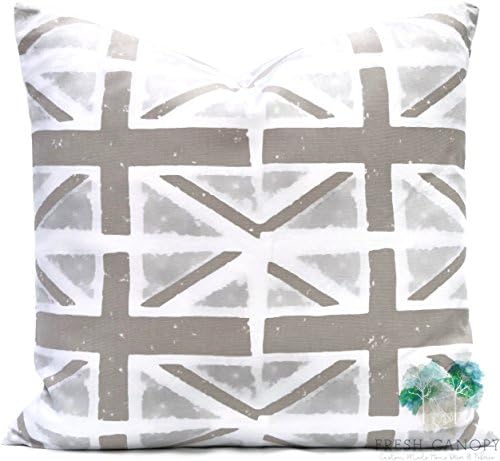 Taupe and Beige Accent Pillow - Premier Prints Union Jack Ecru Pillow Cover - 20 Different Sizes - Bottom Invisible Zipper Closure