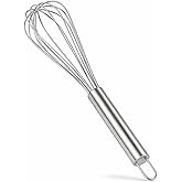 Fouet Batedor de Ovos Inox Manual Fuê de Aço para Massas, Claras em Neve, Cremes e Molhos – Mini Mixer Portátil e Ergonômico