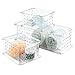 iDesign Zia Plastic Stack and Slide Storage Organizer, BPA-Free Baskets with Handles for Bathroom, Kitchen, Office, Pantry, Bedroom, Set of 3, Clear