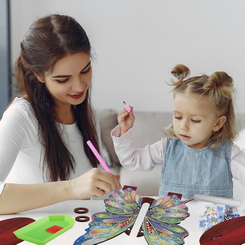 Mocrop 5D Diamond Painting Butterfly Deko Desktop Vase Butterfly Flower Vase Diamond Painting for Adults Kids Craft Set Suitable for Home Office Desktop Ornaments