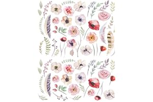 XPRESSIONDECALS Boho Flower - 10849 - Ceramic Decal - Enamel Decal - Glass Decal - Waterslide Decal - 3 Different Size Sheet (Images) to Choose from. Choose Either Ceramic (Enamel) or Glass Fusing Decals