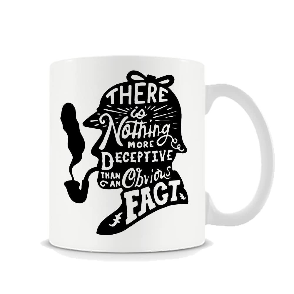 Giftme Sherlock Mug for Men Gift, Borthday, Christmas Coffee, Tea Mug Unique 11oz White Ceramic Mug.
