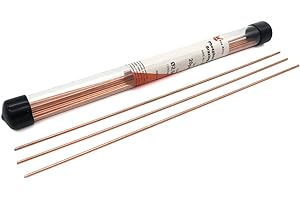 Fox Alloy 20pcs Copper Brazing Rods BCuP-2 (5/64") 2mm Phosphorus Round Self Fluxing Welding Brass Brazing Rod Sticks TIG Arc Pipes for Air Conditioner Refrigerators Pipe Gas (Bcup-2 20PCS)