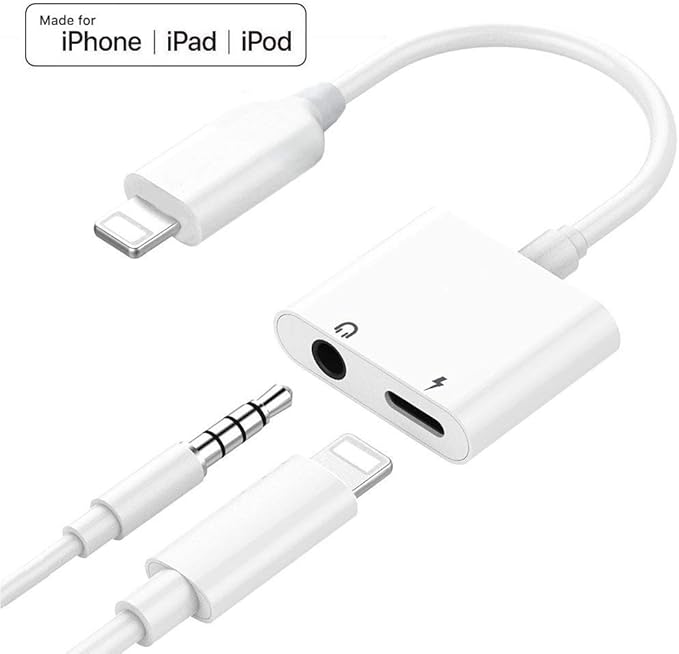 White Headphones Adapter Aux Audio Cable for iPhone 11 to 3.5mm Jack