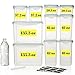 Razab Tall Wide DEEP Food Storage Containers - Sugar, Flour Plastic Containers 20 pc (Set of 10) - 18 Free Labels & Marker - Airtight, Leakproof, BPA Free - Microwave, Freezer & Dishwasher Safe